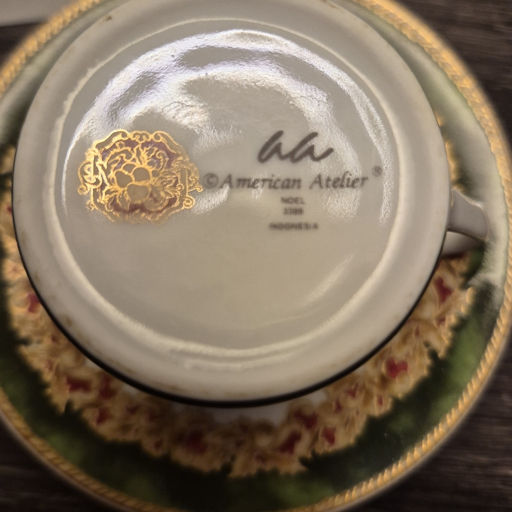 American Atelier Noel Tea cup And Saucer Porcelain - Picture 8 of 9